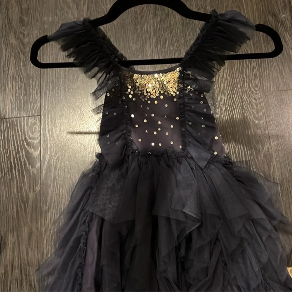 CottonOn Little Princess Navy & Gold Sequin Dress